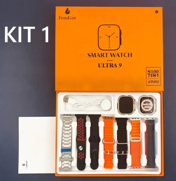 SmartWatch - Série 9 Ultra™ [Kit: 7 Pulseiras + Case]