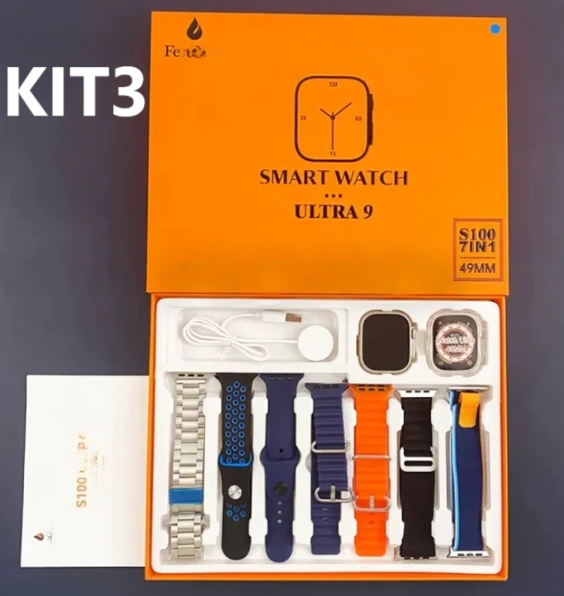 SmartWatch - Série 9 Ultra™ [Kit: 7 Pulseiras + Case]